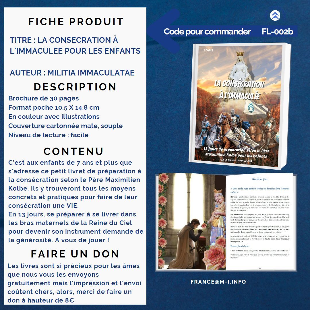 CONSECRATION A L IMMACULEE POUR ENFANT